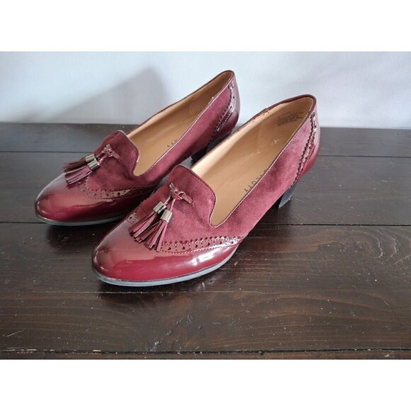 Karen Scott Terrie Wine Red Tassel Loafer Pumps/Pre-owned, Sz. 9 - Picture 1 of 9